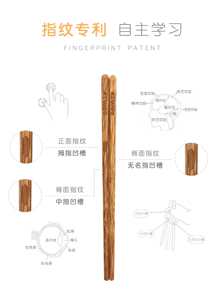 玉米实木筷子儿童木质专用木头小短宝宝筷训练5家用6一12岁8木筷3-图0