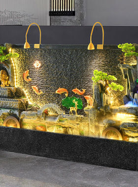 热销流水喷泉水幕墙摆件屏风隔断景观大型庭院花园公司酒店客厅装