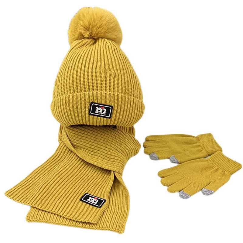 儿童帽子冬季男童围巾手套三件套装一体加绒保暖女宝宝毛线帽,淘宝优惠券,粉丝福利购,淘宝优惠卷