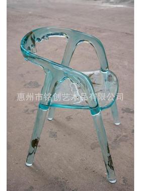 酒店水晶凳子办公室环氧树脂吧椅透明网红休闲家具水滴椅