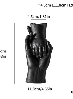 爆花插个性创意手拉手陶瓷花瓶轻奢质感陶瓷款家居摆件