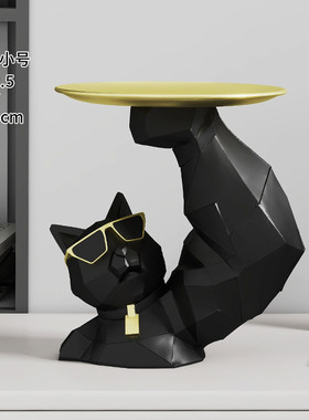 现代创意招财几何猫收纳摆件客厅玄关茶几餐桌酒柜办公桌装饰品