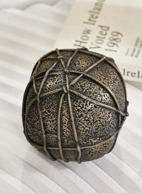 热销梵茜创意仿线团黑古铜色摆件样板间玄关别墅酒柜电视柜售楼处