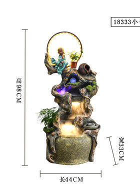 新中式禅意根雕摆件客厅招财装饰流水家居景观加湿器喷泉田园落地