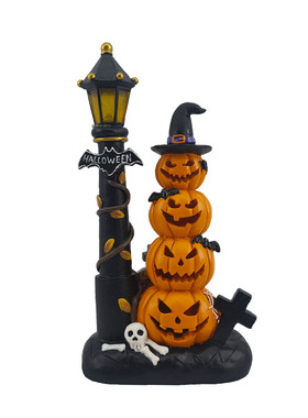 热销万圣节装饰用品道具发光骷髅摆件七彩闪光南瓜灯鬼节派对布置