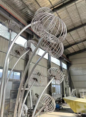 大型发光水母灯光雕塑户外园林不锈钢圆球镂空抽象落地摆件