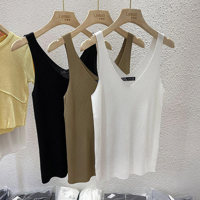 2025女外穿夏季内搭运动打底V领冰丝衫白色无袖,淘宝优惠券,粉丝福利购,淘宝优惠卷