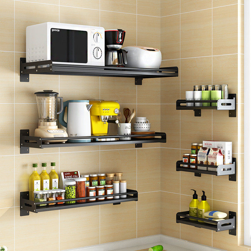 华阁不锈钢厨房置物架免打孔壁挂式家用微波炉烤箱支架挂墙上收纳,淘宝优惠券,粉丝福利购,淘宝优惠卷
