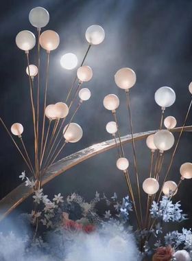 热销11头幸福果树路引灯灯电镀铁艺婚礼现场婚庆装饰道具路引灯具