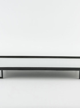 中式创意现代简约黑色轻奢铁质镜面方形托盘家居软装收纳装饰摆件