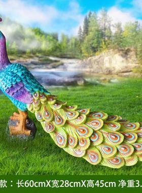 装饰公园小区仿真工艺摆件品动物园开屏孔雀雕塑玻璃钢实地热销