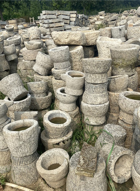 热销石雕老磨盘公园旧石器垫脚石石材圆形石墨盘老石器老物件别墅