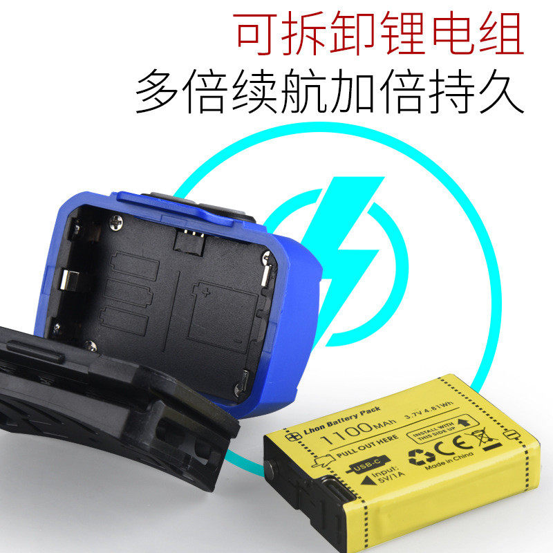 新款强光头灯可拆卸电池红光驱蚊款头戴式电筒户外便携式超亮,淘宝优惠券,粉丝福利购,淘宝优惠卷