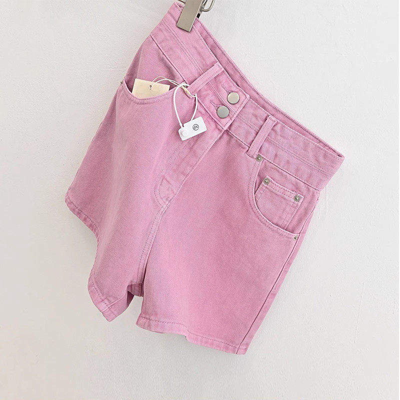 粉色牛仔女夏薄款胖妹妹mm宽松显瘦a字阔腿热裤适胯大腿粗,淘宝优惠券,粉丝福利购,淘宝优惠卷
