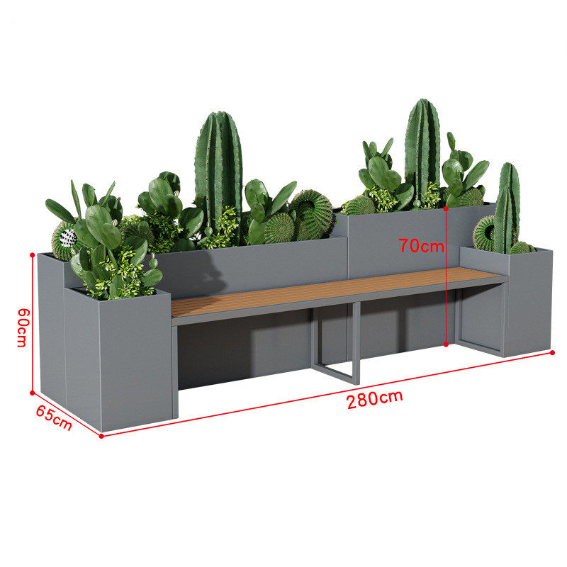 户外不锈钢坐凳花箱组合花池室外座椅商场花坛铁艺种植槽隔断花架,淘宝优惠券,粉丝福利购,淘宝优惠卷
