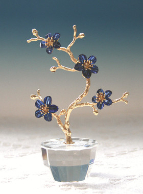 水晶梅花工艺品新款简约工艺品摆创意摆件客厅卧室装饰品桌面饰