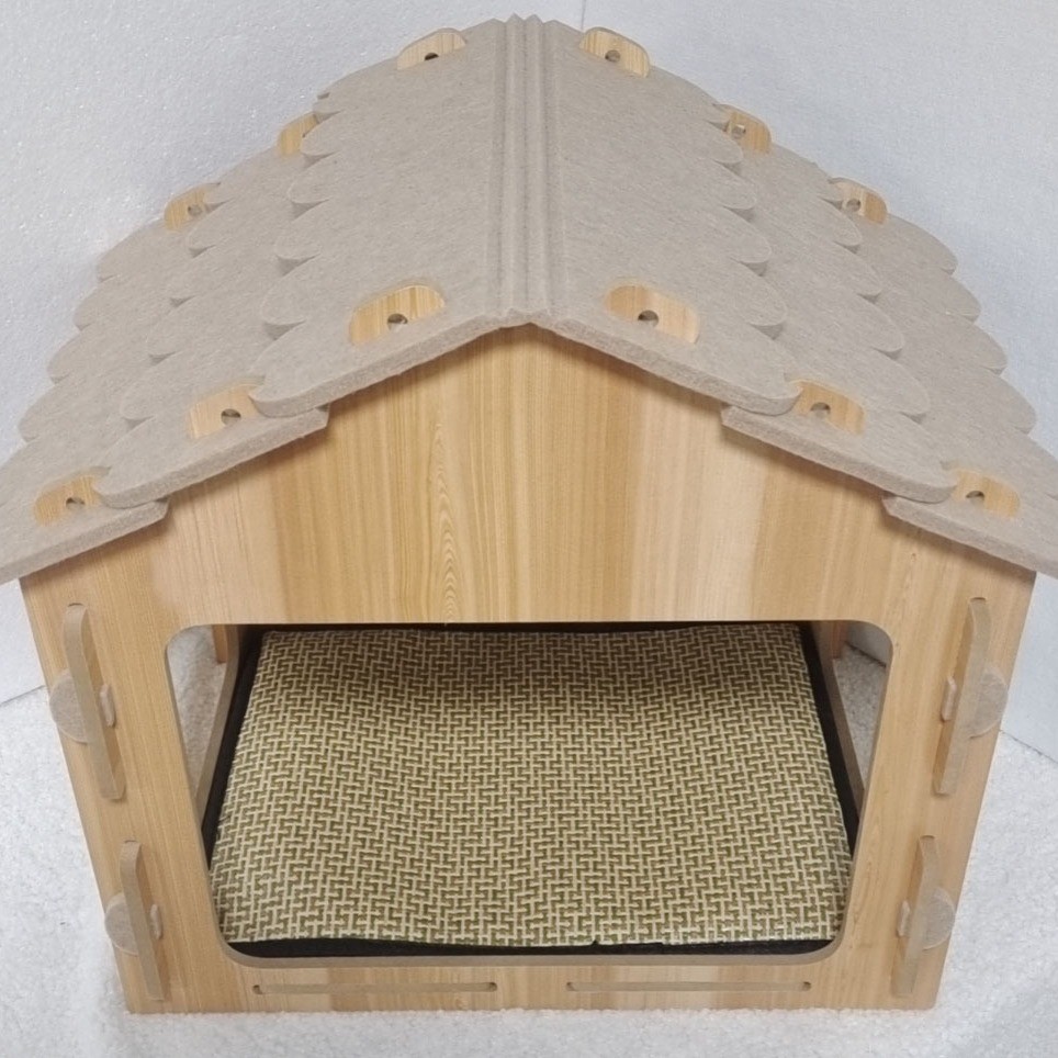 热销四季通用猫咪安全感猫窝猫房子毛毡房颜色默认驼色不含垫子 - 图0