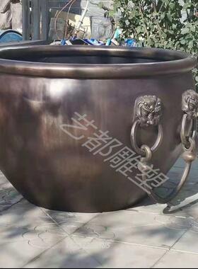 热销大型铸铜大缸故宫缸养鱼种花庭院铜缸纯铜摆件工艺制品艺都雕