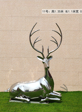 不锈钢镜面鹿动物雕塑创意批发户外园林景观装饰大型厂家落地摆件
