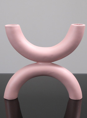 现代简约饰品极简半圆几何拼接摆件花插样板房售楼处软装北欧摆设