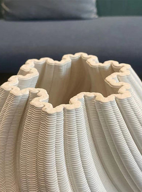 热销艺术陶瓷花瓶摆件家居插花麻花状花器3d打印花瓶摆件软装厂家