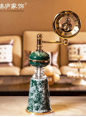 热销时钟摆件软装家居欧式饰品陶瓷金属客厅样板间电视柜酒柜艺术