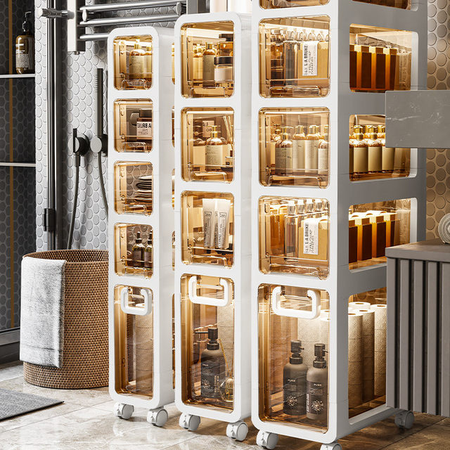 17cm20cm drawer-type storage cabinet bathroom slit cabinet bathroom ultra-narrow kitchen gap storage rack