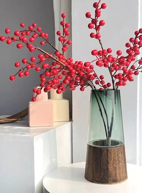 雪柳花瓶玻璃透明高款插花长枝雪柳专用干枝干支雪柳鲜枝插雪柳瓶