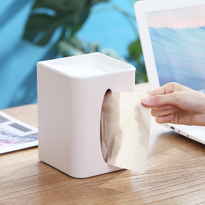 家用卫生纸盒塑料收纳盒厕所卷纸筒免打孔抽纸盒厨房纸巾盒 - 图0