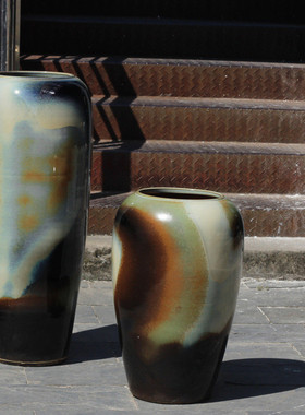 热销陶瓷落地大号花瓶渐变欧式时尚饰餐厅样板间软装酒店插花罐子