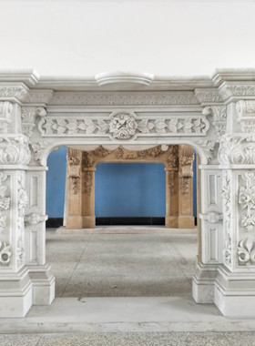 热销雕塑园林法式石材壁炉大理石壁炉美式欧式装饰石雕壁炉装饰