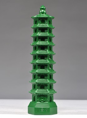 文昌塔十三层书房装饰红色实木雕刻9层13层纯木质摆件红木工艺品