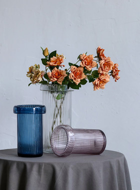 热销花瓶创意玻璃花瓶现代简约插花瓶客厅居家玄关摆件欧式花器批