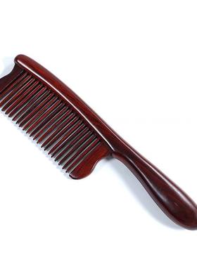 雕花长柄梳子加厚檀木密齿直发顺发梳子地摊景点复古梳子齿木质细