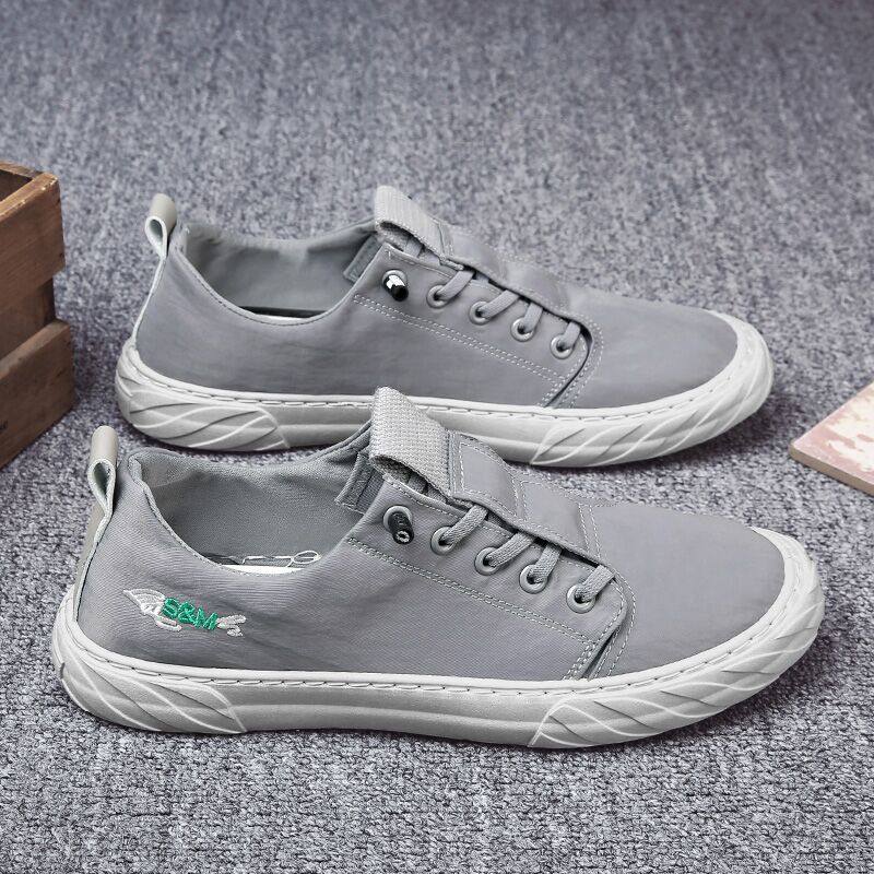 男鞋夏季2025新款一脚蹬休闲帆布板鞋懒人运动开车软底轻便小白鞋,淘宝优惠券,粉丝福利购,淘宝优惠卷