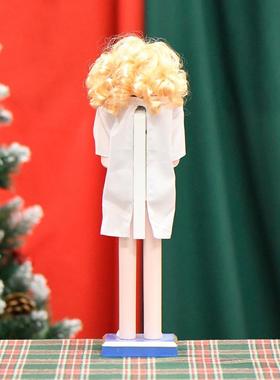 热销24新款38cm护士胡桃夹子职业胡桃兵实木圣诞工艺品装饰摆件摆