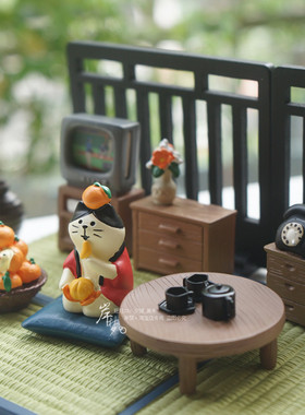 矮桌迷你小屋榻榻米椅子坐垫桌子日式微缩家具模型场景治愈摆件