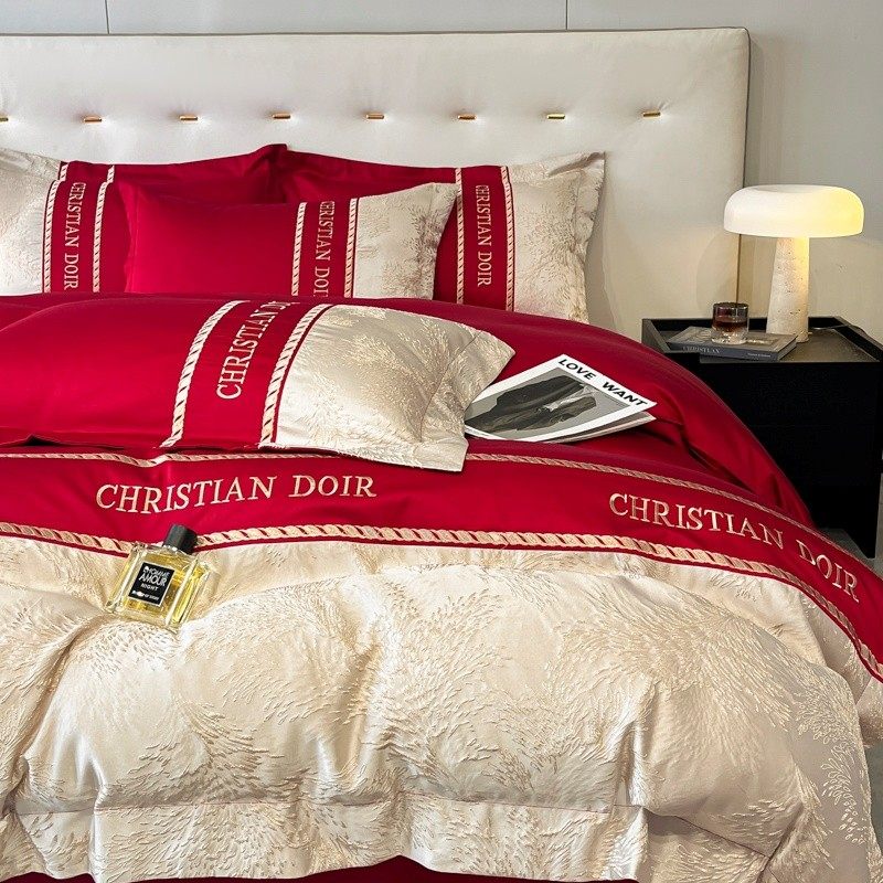 高档纯棉婚庆四件套大红色新婚床单被套结婚床上用品婚房陪嫁喜被,淘宝优惠券,粉丝福利购,淘宝优惠卷