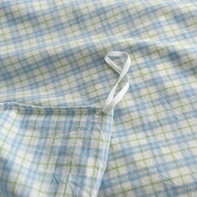 無印新款全棉水洗棉床上四件套简约纯棉格子被套纯色床单床笠床品,淘宝优惠券,粉丝福利购,淘宝优惠卷