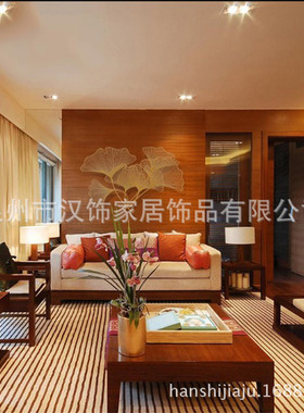 热销金属银杏叶墙饰壁挂树枝餐厅立体墙壁装饰品创意床头铁艺壁饰