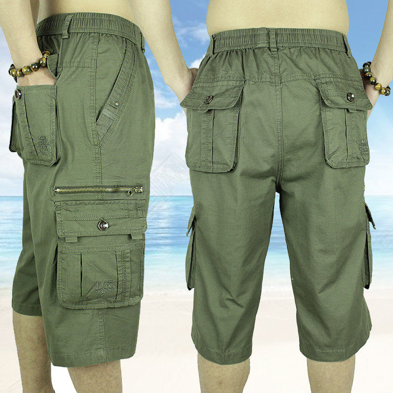 中年男七分裤夏宽松薄款纯棉真口袋7分休闲大码工装中裤,淘宝优惠券,粉丝福利购,淘宝优惠卷