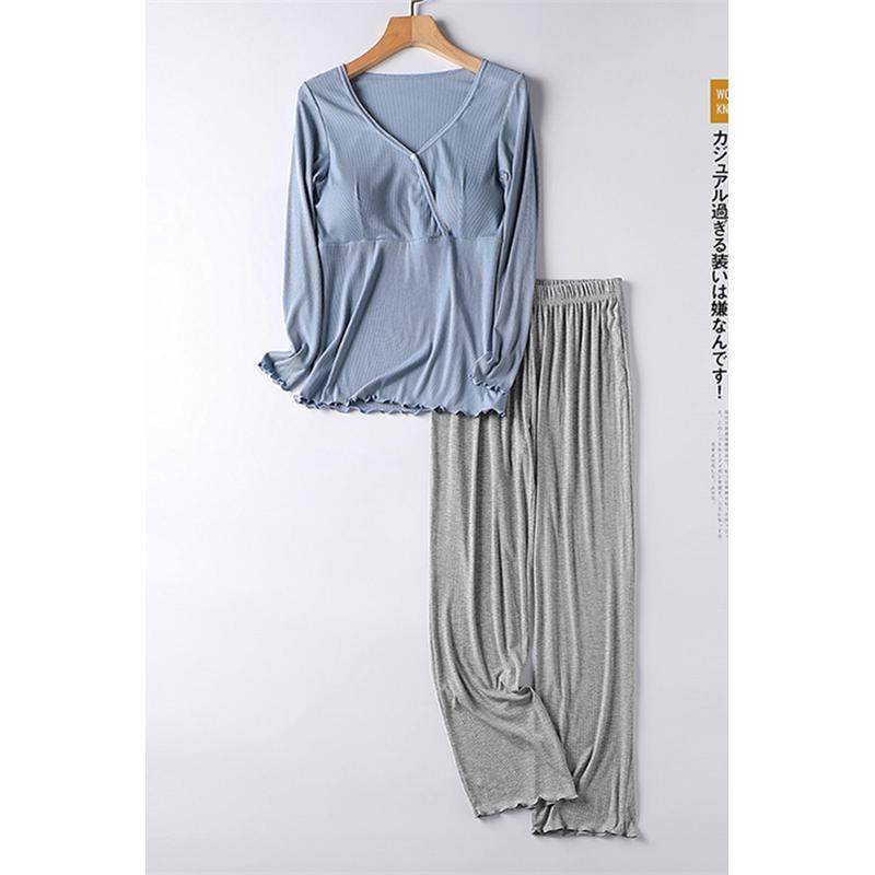 哺乳衣夏外出长袖长裤套装产后喂奶月子服孕妇睡衣夏天薄款家居服,淘宝优惠券,粉丝福利购,淘宝优惠卷