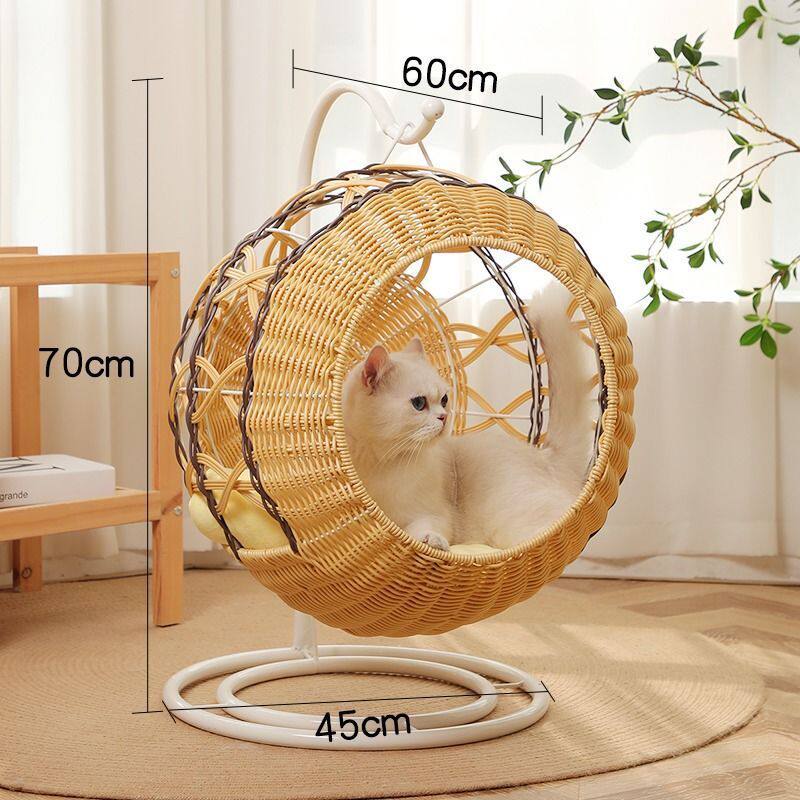 藤编四季通用夏天保暖宠物封闭式猫窝网红猫床猫咪可拆级大吊篮,淘宝优惠券,粉丝福利购,淘宝优惠卷