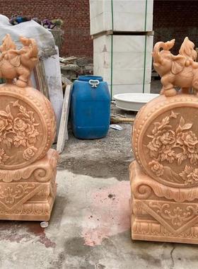 热销石雕门墩一对抱鼓门墩仿古石墩庭院家用石石门口摆件