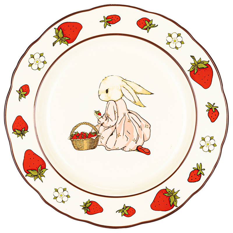 摩登主妇赫拉兔原创复古陶瓷碗家用2024款餐具可爱碗盘套装米饭碗-图3