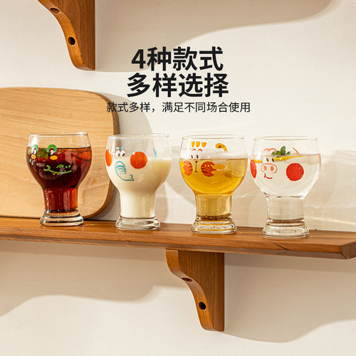摩登主妇原创啤酒杯个性猪猪玻璃杯女生可爱家用牛奶果汁饮料杯子 - 图3