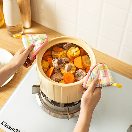 摩登主妇锅盖帽微波炉烤箱防烫帽厨房家用砂锅珐琅锅隔热加厚手套-图0