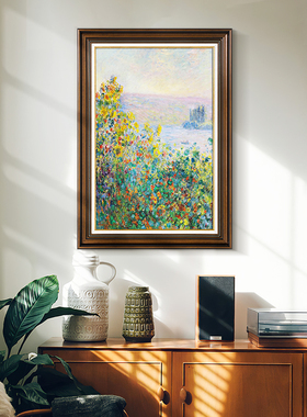 盛迪莫奈油画美式挂画复古肌理画