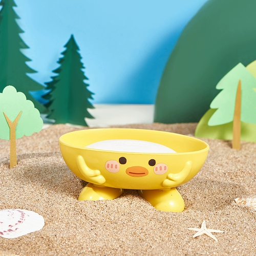 Милая желтая утка, сушилка, мыло, мультяшная пластиковая мыльница для домашнего использования
