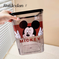 Home Living Room Bedroom Kitchen Press Circle Trash Cans Cartoon Mic Acrylic Transparent Toilet Dormitory without cover